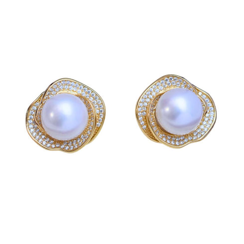 10-11mm Freshwater Pearl Floral & Liora  Earrings - House Of Pearls